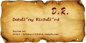 Dohány Richárd névjegykártya