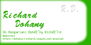 richard dohany business card
